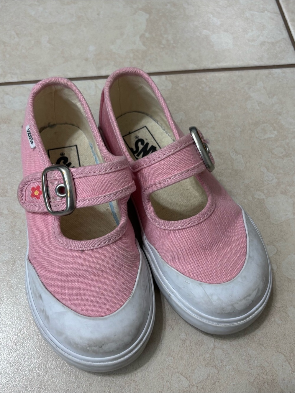 Vans Kids Pink Mary Jane Shoes